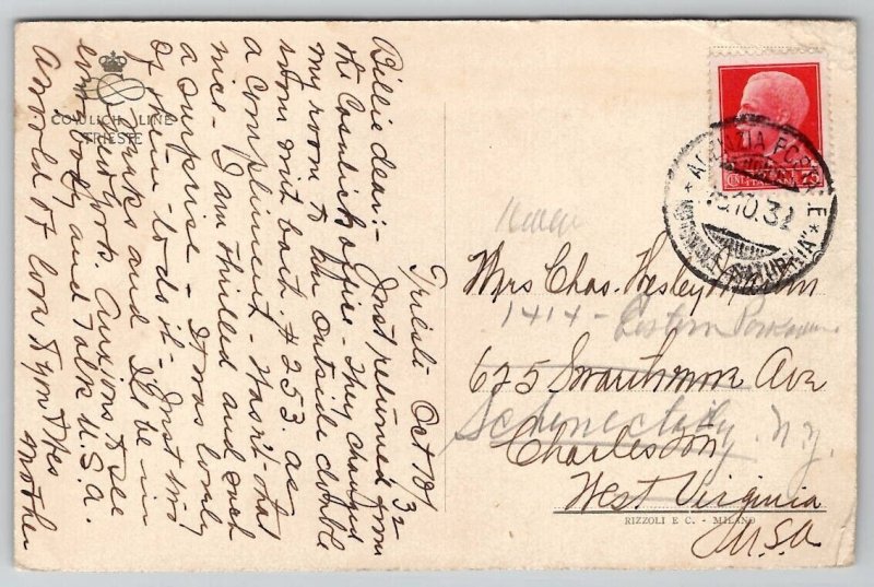 Steamer MS Saturnia Ocean Liner Ship Postcard G46