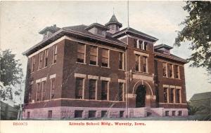 B44/ Waverly Iowa Ia Postcard 1910 Lincoln School Building