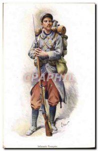 Old Postcard French Army Infantry Advertisement Apioline of Chapoteaut Rue Vi...