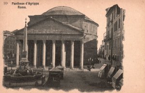 Vintage Postcard Pantheon D'Agripa Roma Roman Temple in Rome Italy