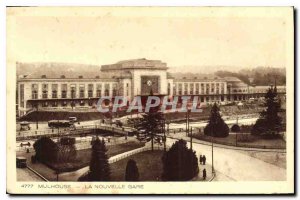 Old Postcard Mulhouse New Station