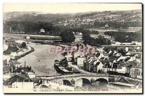 Old Postcard Chateau Thierry Les Deux Ponts Sur Marne