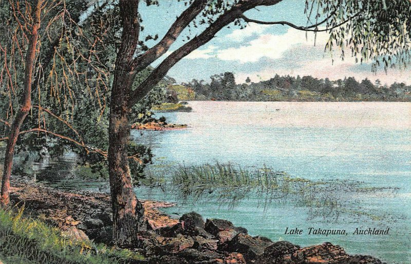 Lake Takapuna, Auckland, New Zealand, Early Postcard, Unused