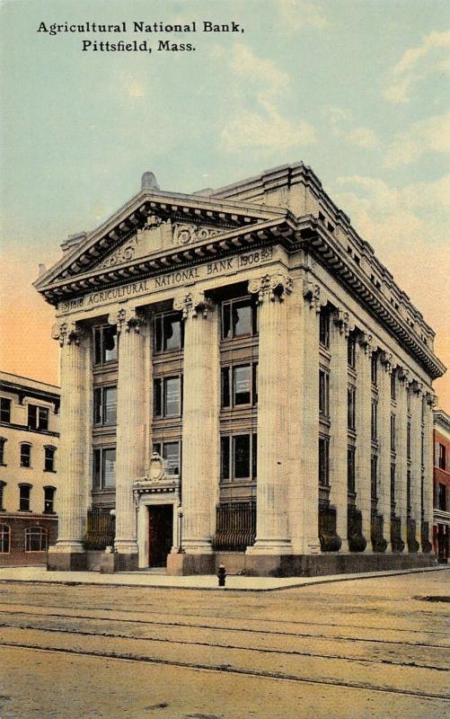 Pittsfield MassachusettsAgricultural National Bank3 Story PillarsCorner1910 