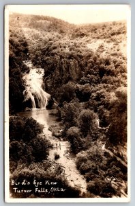 RPPC Turner Falls OK Birds Eye View C1940s Postcard Z2