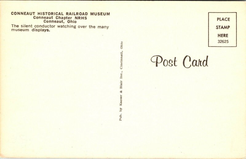 Conneaut Railroad Museum Chapter NRHS Ohio OH Postcard VTG UNP Vintage Unused 