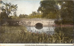 View of Artichoke Bridge, Newburyport MA c1923 Vintage Postcard I42