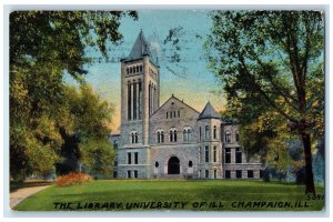 1912 Library University Illinois Champaign Illinois IL Vintage Antique Postcard