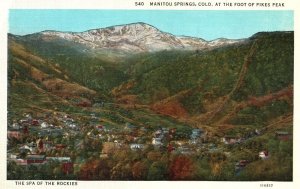 Vintage Postcard Foot of Pikes Peak Spa of the Rockies Grounds Manitou Colorado