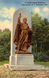 New York Lake George Father Joques Monument Curteich