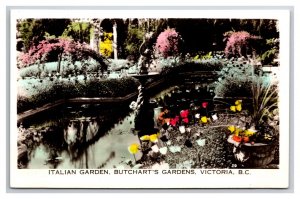 RPPC Tinted Lot of 4 Butchart Gardens Victoria BC Canada UNP Postcards U26