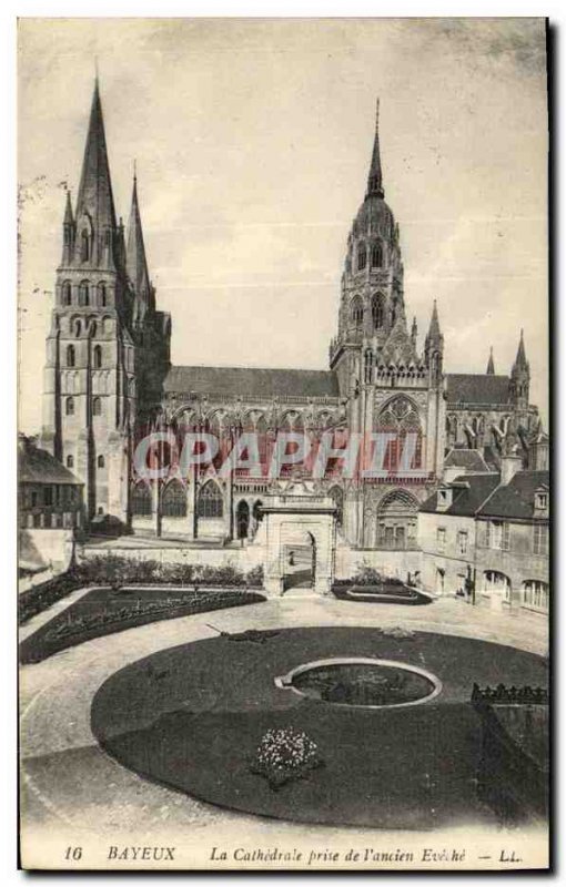 Old Postcard Bayeux Cathedral Taking The former Eveche