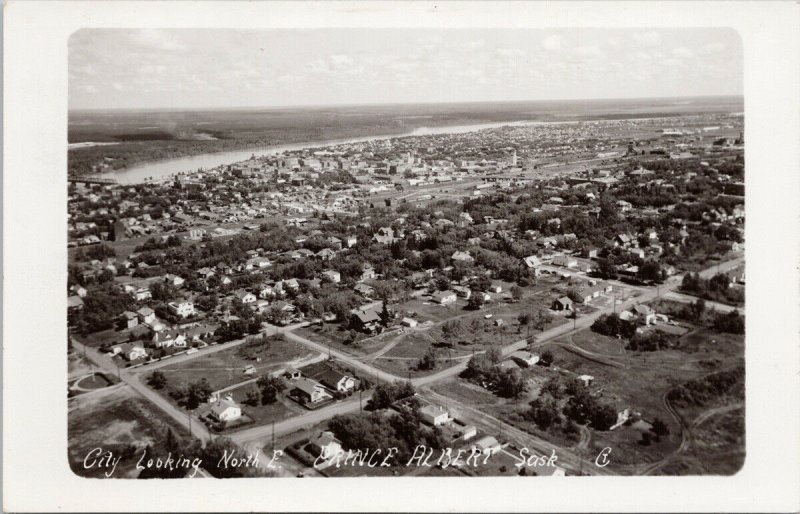 Prince Albert SK Saskatchewan Birdseye Unused Real Photo Postcard F72