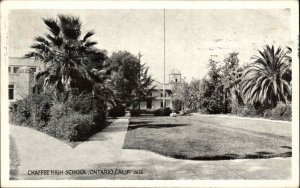 Ontario California CA Chaffee High School Vintage Postcard