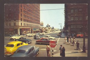 LOS ANGELES CALIFORNIA HOLLYWOOD & VINE STREET SCENE OLD CARS POSTCARD