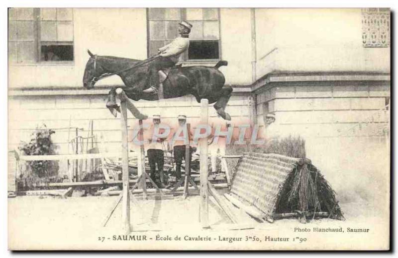 Old Postcard Horse Equestrian Saumur Cavalry School