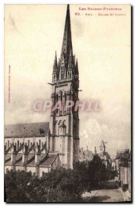 Old Postcard Pau Church St martin