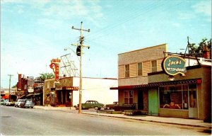 Gatineau, Quebec Canada STREET SCENE Jack's Restuarant~St Denis Bar-B-Q Postcard