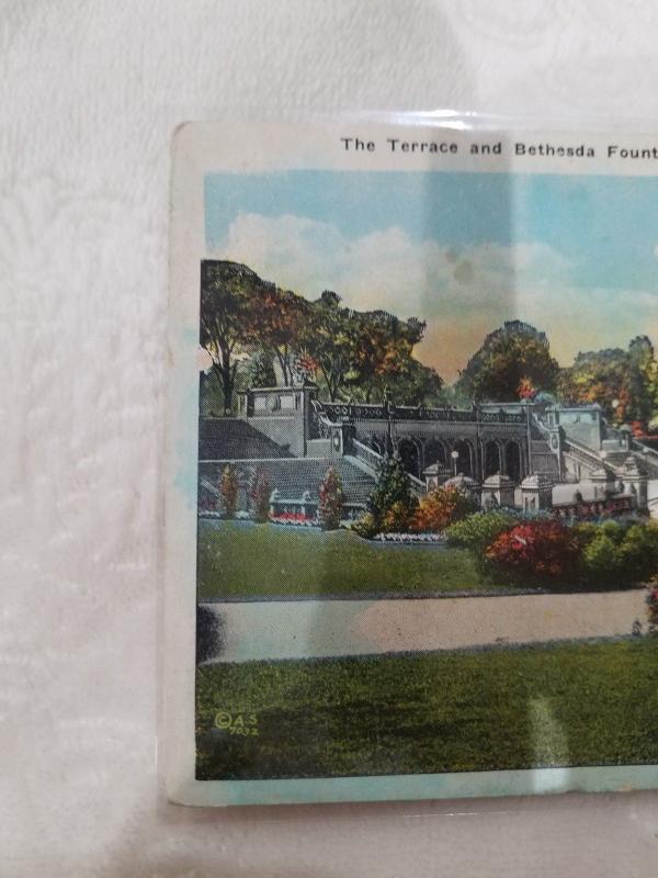 Antique Postcard, The Terrace and Bethesda Fountain, Central Park, New York