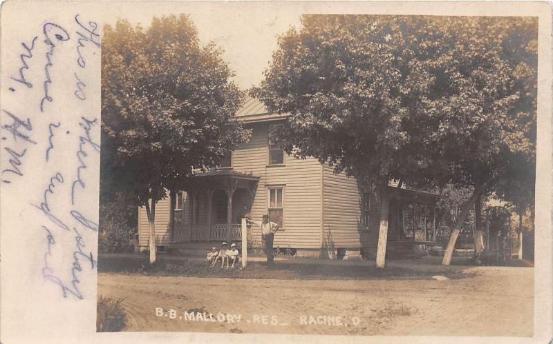 E61/ Racine Ohio RPPC Postcard 1908 Meigs County B.B. Mallow Home