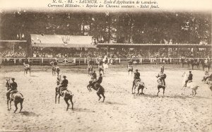 Ecole d'Aplication de Cavalerie. Carrousel Militaire Old vintage French Postca