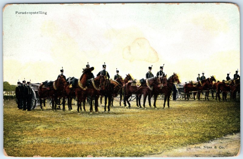 c1910s Netherlands Field Artillery Horses Parade Military Drukwerk Postcard A340