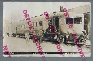 Callaway NEBRASKA RPPC c1910 MCKEEN MOTOR CAR Train DEPOT Station RAILROAD NE