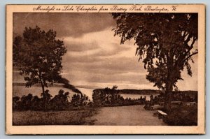 Vintage Vermont Postcard - Lake Champlain  Battery Park  Burlington c1915