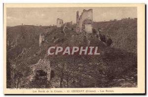 Old Postcard The Banks of the Creuse Crozant Ruins