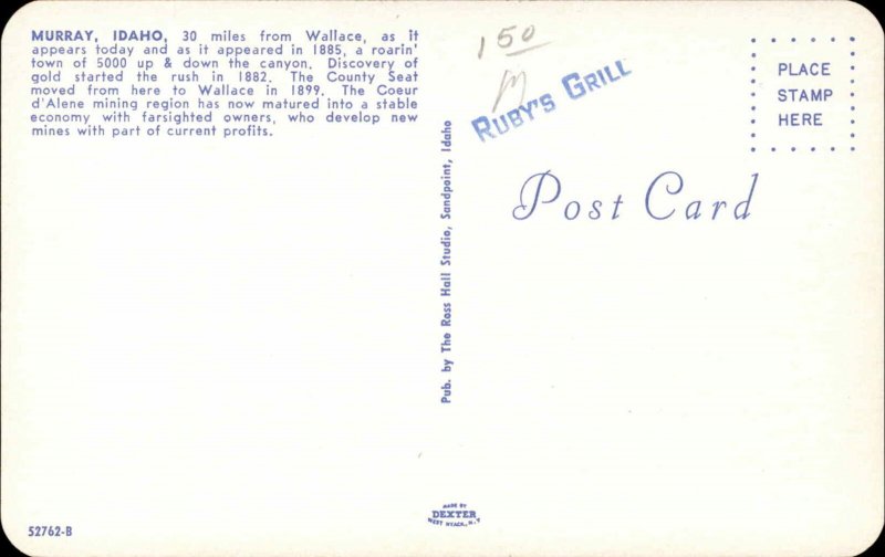 Murray Idaho ID Birdseye View c1950s-60s Postcard