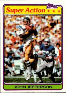 1981 Topps Football Card John Jefferson San Diego Chargers sk60144