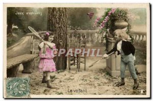 Old Postcard Games & # 39enfants The flying