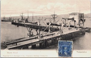 Chile Muelle Fiscal Valparaiso Vintage Postcard C073