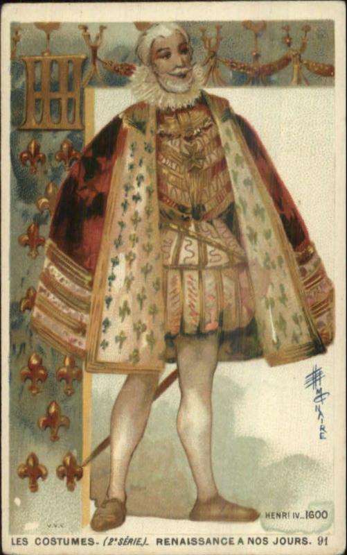 Monaire Renaissance Costume Series Smaller Size c1890s Postcard HENRY IV 1600