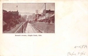 Cripple Creek Colorado Bennett Avenue, Undivided Back, Vintage Postcard U18023