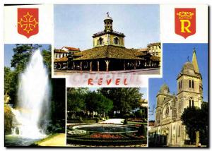 Postcard Modern Revel St Ferreol La Halle La Cascade Gardens L & # 39Eglise