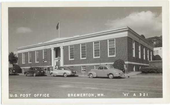 RPPC of U.S. Post Office Bremerton Washington WA