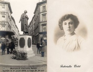 WW1 Spy Gabrielle Petit 2x Antique Portrait Memorial Postcards
