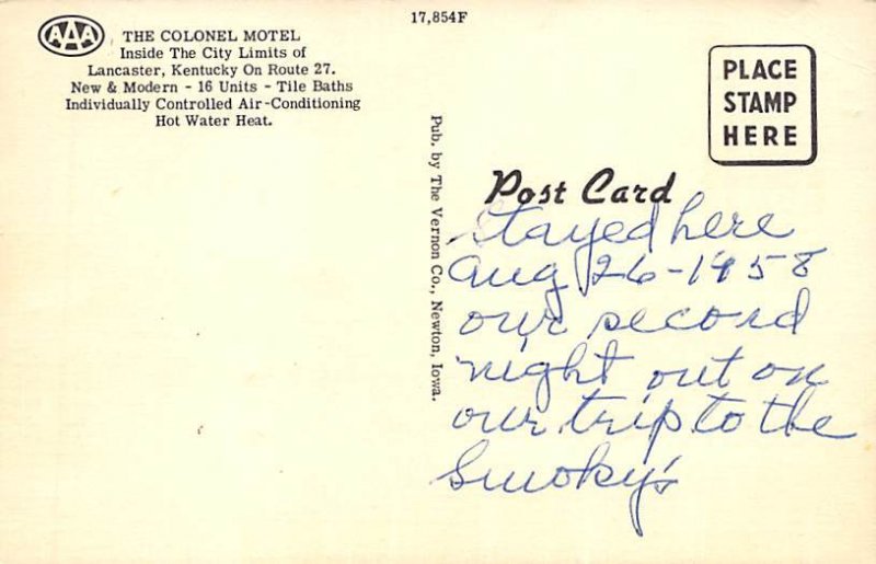 The colonial motel Lancaster KY