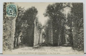 France Parc Du Chateau De Chantilly Les Teois Allees c1905 Postcard L12