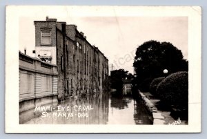 J87/ St Marys Ohio RPPC Postcard c1940s Miami Erie Canal Lock 1310