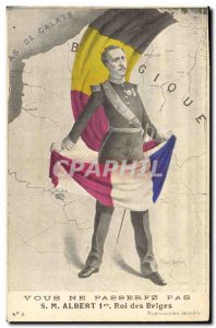 Postcard Old Army SM Albert 1st King of the Belgians