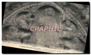 Old Postcard Saint-Benoît-sur-Loire The North Gate tympanum Christ and the e...