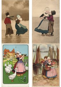 ARTIST SIGNED DUTCH FOLKLORE Mostly LITHO Pre-1930 400 Vintage Postcards (L3153)