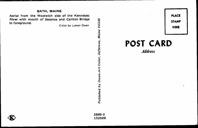Postcard BRIDGE SCENE Bath Maine ME AO6444