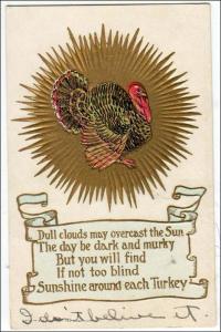 Greeting - Thanksgiving, Verse & Turkey