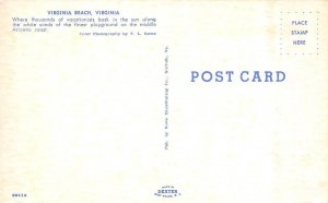 Virginia Beach VA Virginia  BEACH SCENE  Sunbathers~Umbrellas  VINTAGE Postcard