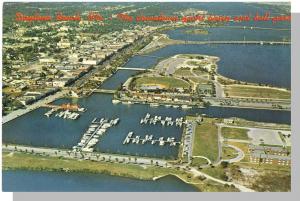 Daytona, Florida/FL Postcard, Aerial-Yacht Basin & Ball Park