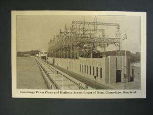CONOWINGO MD Power Plant & Dam Highway Old Postcard