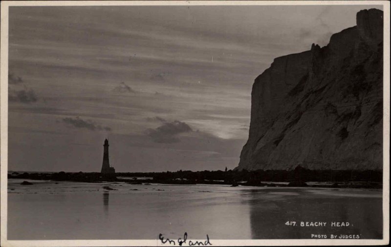 Beachy Head UK Lighthouse c1920 Real Photo Postcard